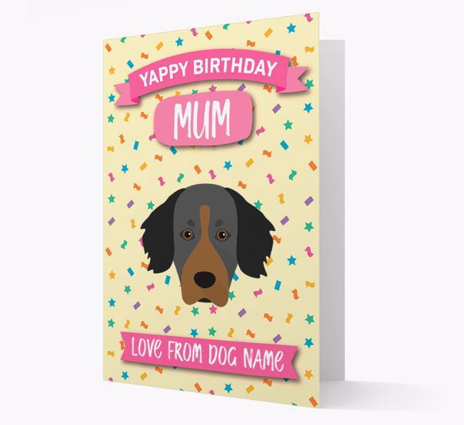 Personalised Card 'Yappy Birthday Mum' with {breedCommonName} Icon